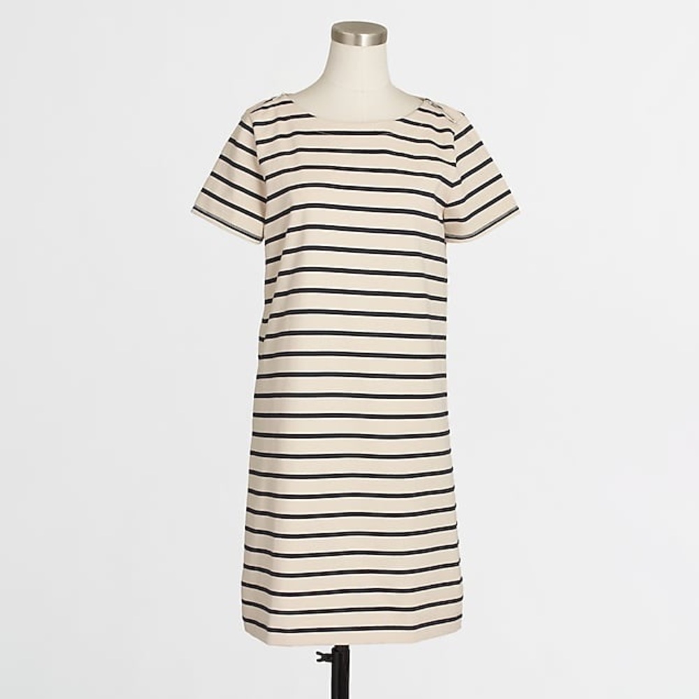 J. Crew Striped T-Shirt Dress with Zippers sz XS